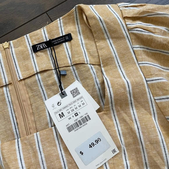 NWT ZARA CUT OUT STRIPED SHORT DRESS - Picture 6 of 6